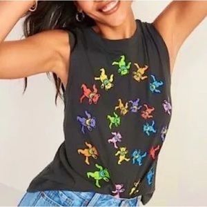 NWT Grateful Dead Dancing bears gray Tank sz L